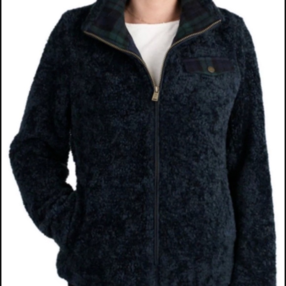 Pendleton Ladies' Fuzzy Zip Jacket, Dark Blue - Picture 2 of 6